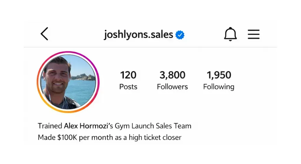 Josh Lyons before Instagram profile